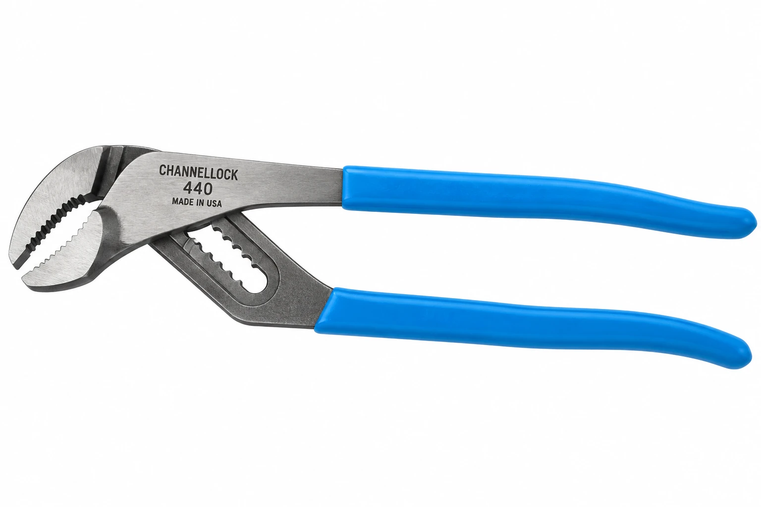 Channellock 440 12-inch tongue-and-groove pliers with blue grips